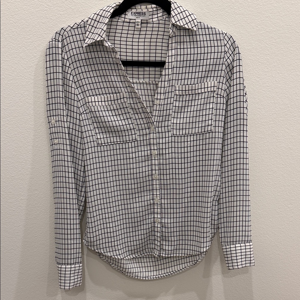 Express Monochrome Grid Pattern Shirt
